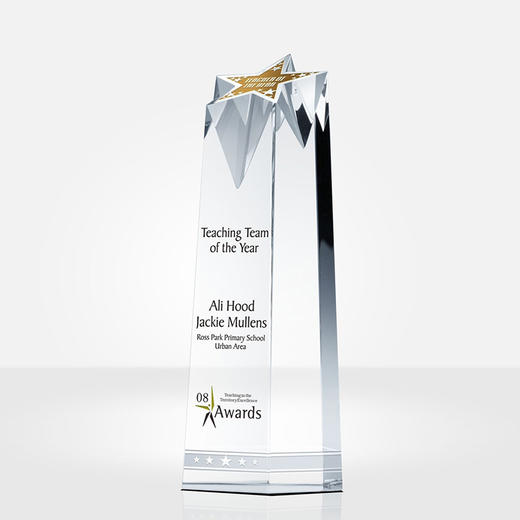 五角星奖杯制作年会纪念品创意水晶定制定做 商品图0