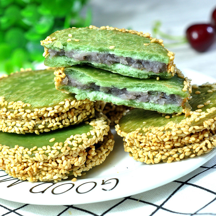 顺德绿茶佛饼香芋夹心1包336g