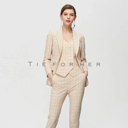 TF218 藕粉色格纹三件套 商品图1