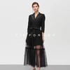 19TFL17 爵士黑缎面拼接纱裙两件套 商品缩略图2
