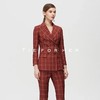 TF219 嘉年红格纹双排扣西装两件套 商品缩略图3