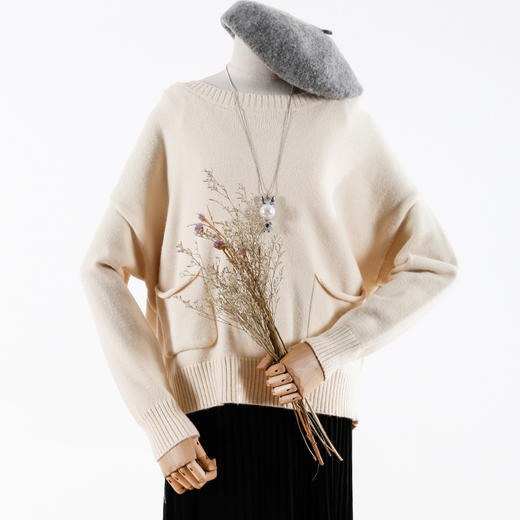 【服饰鞋包】日韩秋冬新款兔绒包芯纱毛衣开衫外套套头宽松复古正反穿针织开衫 商品图0