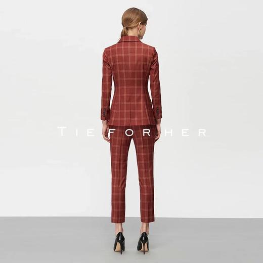 TF219 嘉年红格纹双排扣西装两件套 商品图1