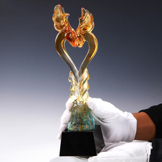 一路有你高档琉璃奖杯定制创意礼品刻字 商品图1