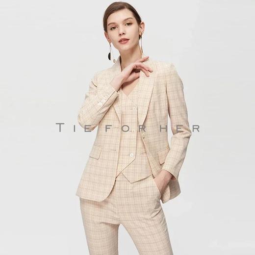 TF218 藕粉色格纹三件套 商品图2