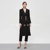 19SSDU44 炭黑色加长版拼接驳头西装外套 商品缩略图0