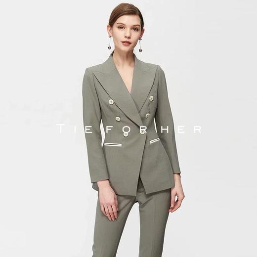 TF215 松绿色双排扣西装两件套 商品图4