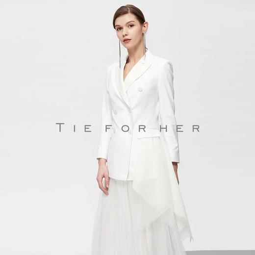 19TFL16 云白色双排扣纱裙两件套 商品图2