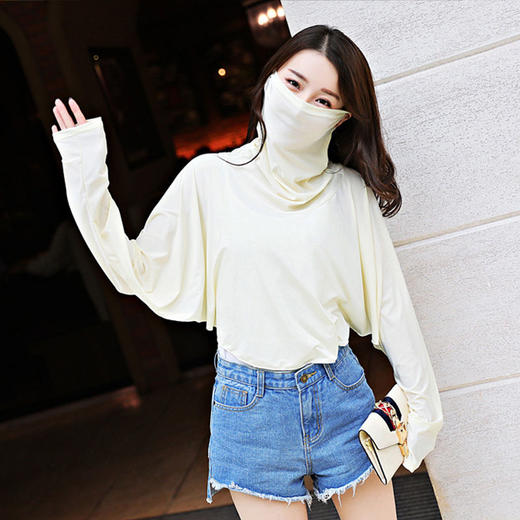 【口罩一体防晒披肩 】兰薇尔冰丝降温防紫外线 骑车开车防晒披肩 商品图3