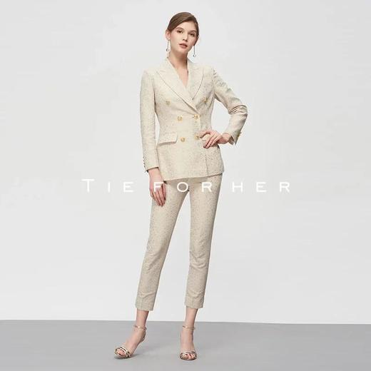 19TFL13 亚麻烫金西装两件套 商品图1