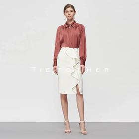 19SSDU94 梅紫色灯笼袖衬衫