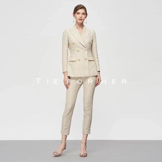 19TFL13 亚麻烫金西装两件套 商品图0