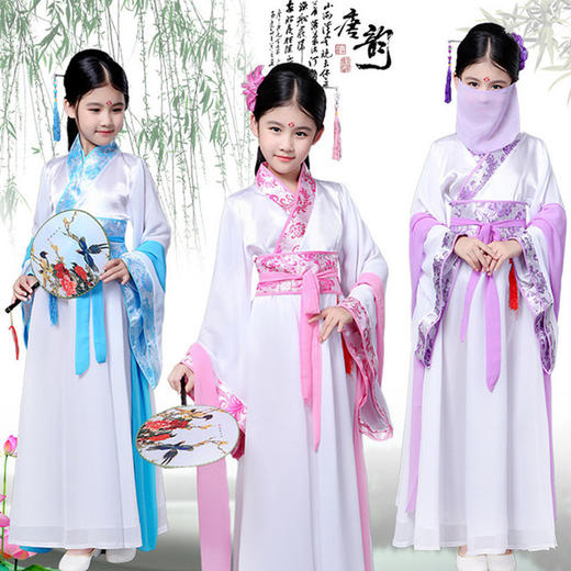 女童儿童古装唐装女童古装仙女装表演服古代公主古筝汉服影楼写真服装