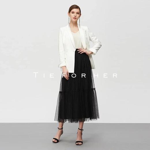 19SSDD22 黑色提花波点半身纱裙 商品图1