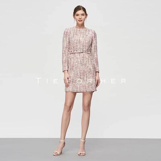 19SSDU92 花色粗花呢连衣裙 商品图0