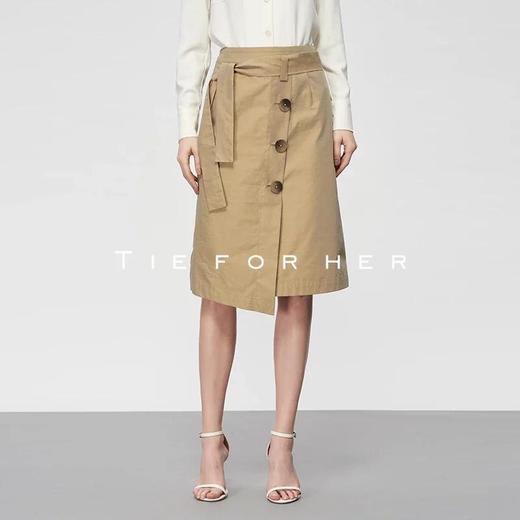 19SSDD15 淡茶色不规则单排扣包裙 商品图2