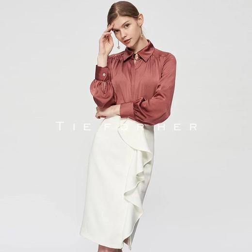 19SSDU94 梅紫色灯笼袖衬衫 商品图2