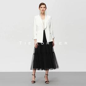 19SSDD22 黑色提花波点半身纱裙