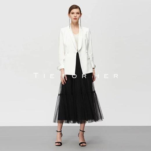 19SSDD22 黑色提花波点半身纱裙 商品图0