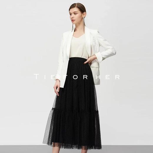 19SSDD22 黑色提花波点半身纱裙 商品图2