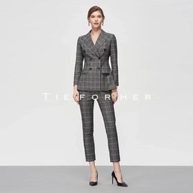 TF214 交通黑格纹西装两件套