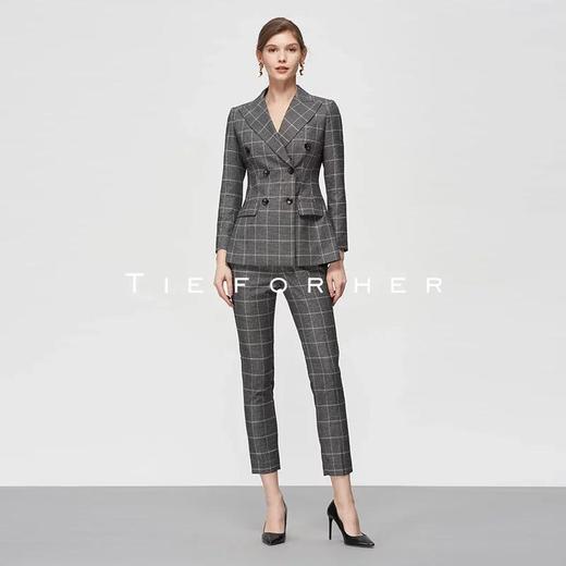 TF214 交通黑格纹西装两件套 商品图0
