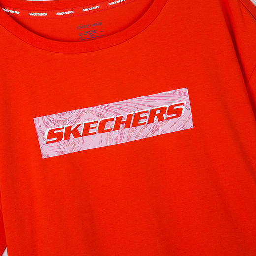 skechers斯凯奇女装休闲圆领中袖短t恤sdaws18b049a08