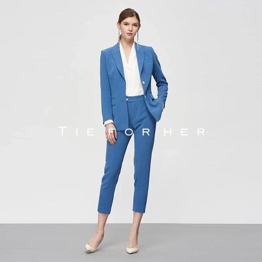 TF198 鸢尾蓝修身西装两件套 商品图0