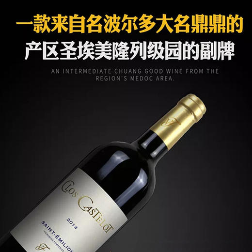 【特级田副牌】法国波尔多进口红酒 干红葡萄酒 商品图1