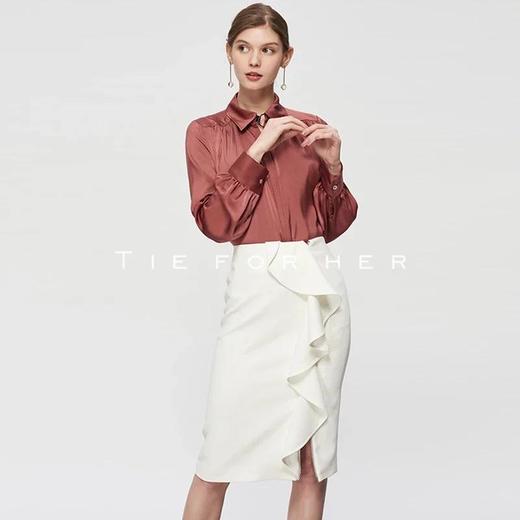 19SSDU94 梅紫色灯笼袖衬衫 商品图1