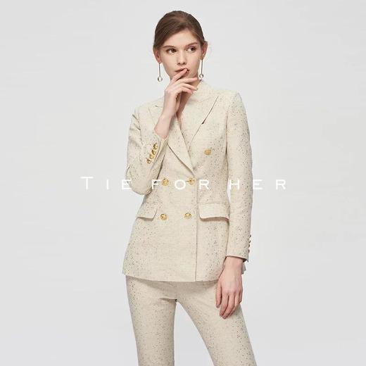 19TFL13 亚麻烫金西装两件套 商品图2