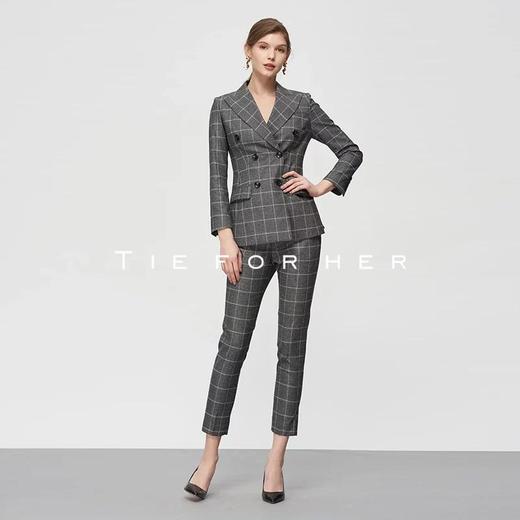 TF214 交通黑格纹西装两件套 商品图1