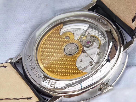 ZF宝珀6651-1127-55B搪瓷白，柳叶针，罗马刻度，简洁明快。黑色胎牛皮表带，柔软舒适。犹如腕间绅士，经典非凡 商品图7