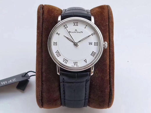 ZF宝珀6651-1127-55B搪瓷白，柳叶针，罗马刻度，简洁明快。黑色胎牛皮表带，柔软舒适。犹如腕间绅士，经典非凡 商品图0