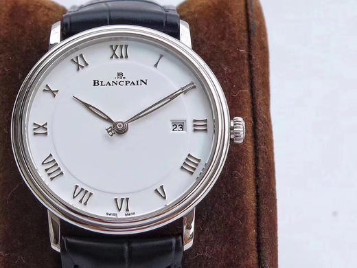 ZF宝珀6651-1127-55B搪瓷白，柳叶针，罗马刻度，简洁明快。黑色胎牛皮表带，柔软舒适。犹如腕间绅士，经典非凡 商品图2