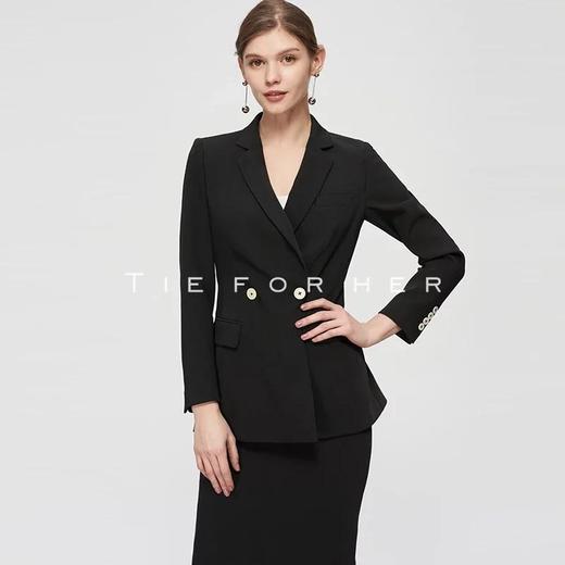 TF207 雅典黑过膝包裙西装两件套 商品图1