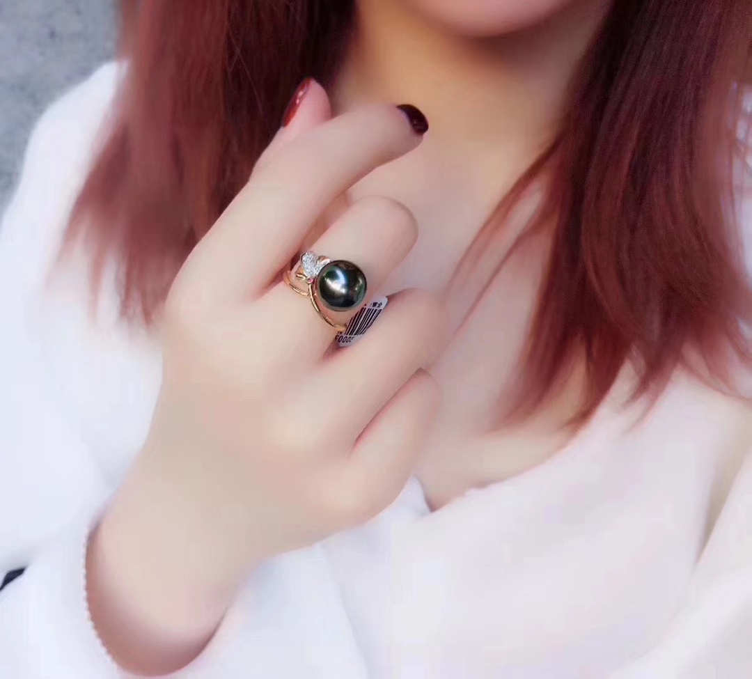 【定制】大溪地黑珍珠戒指