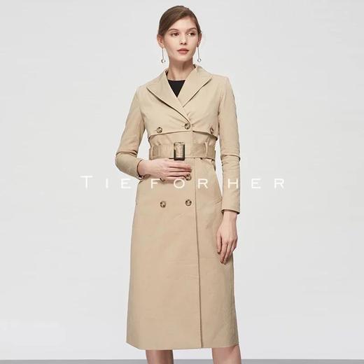 19SSDU29 杏仁色假两件风衣 商品图1