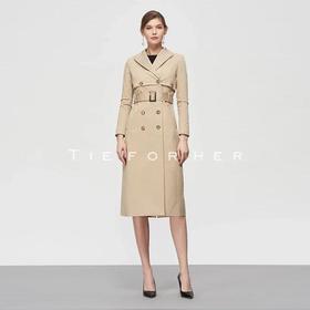 19SSDU29 杏仁色假两件风衣