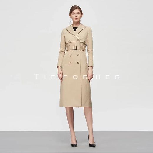 19SSDU29 杏仁色假两件风衣 商品图0