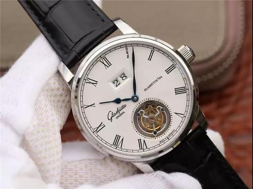 R8格拉苏蒂V3升级版大日历陀飞轮42mm腕表。男士腕表，皮表带，陀飞轮机械机芯，透底 商品图2