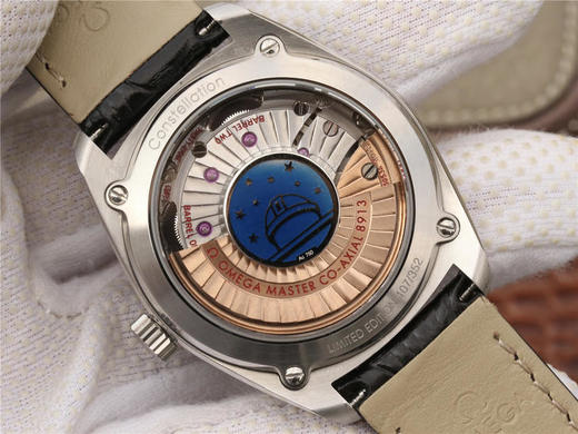 XF欧米茄星座尊霸系列，复古牙圈优雅设计，尺寸39x10mm，zui新改8900自动机械机芯，316L不锈钢表壳，牛皮表带，针扣，防水50米 商品图6