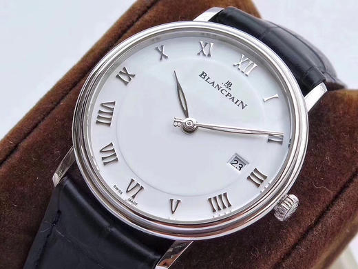 ZF宝珀6651-1127-55B搪瓷白，柳叶针，罗马刻度，简洁明快。黑色胎牛皮表带，柔软舒适。犹如腕间绅士，经典非凡 商品图1