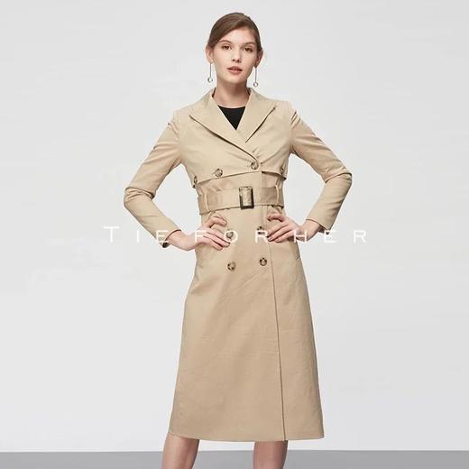 19SSDU29 杏仁色假两件风衣 商品图2