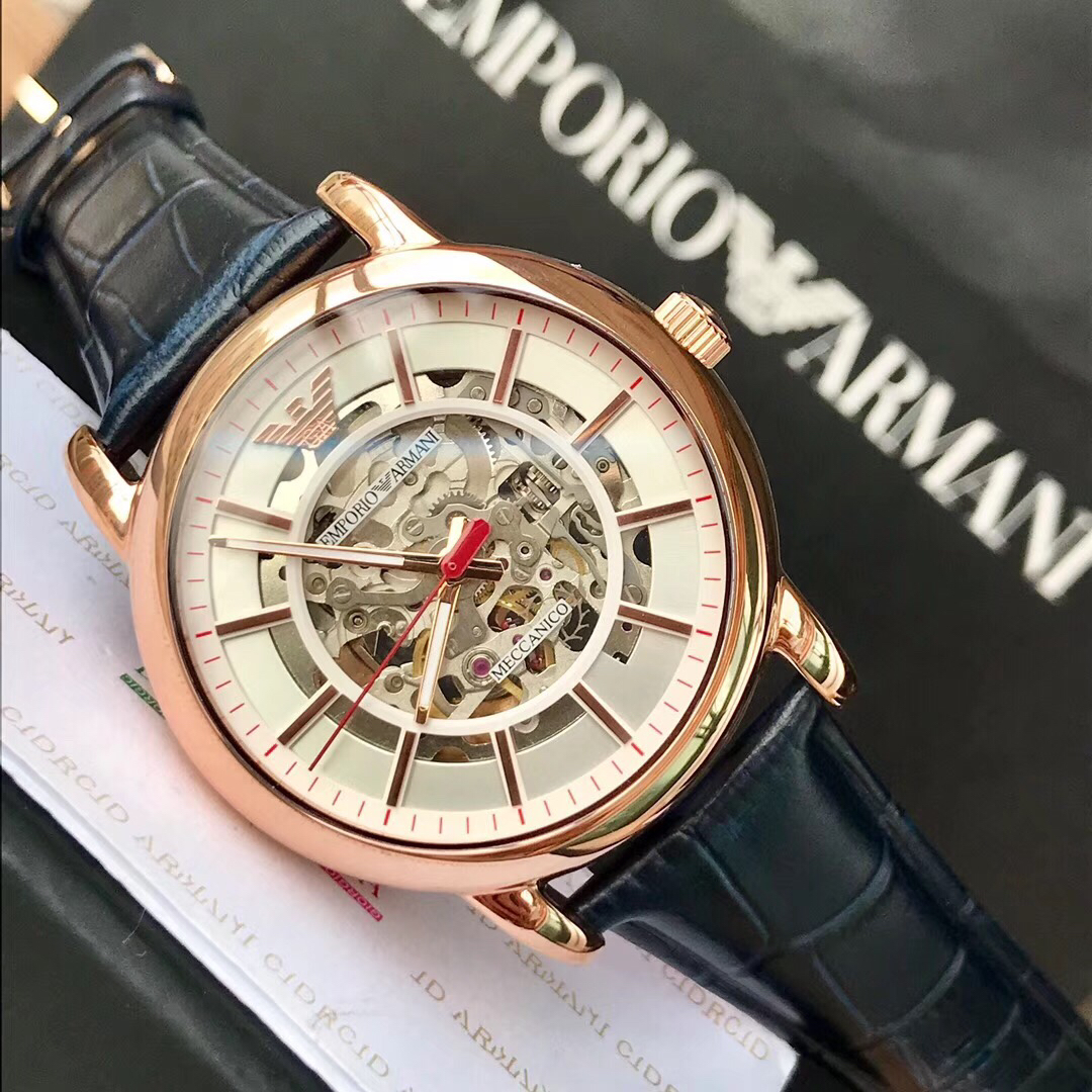 原单armani阿玛尼ar60009进口全自动机械表前后镂空设计精细惊艳316