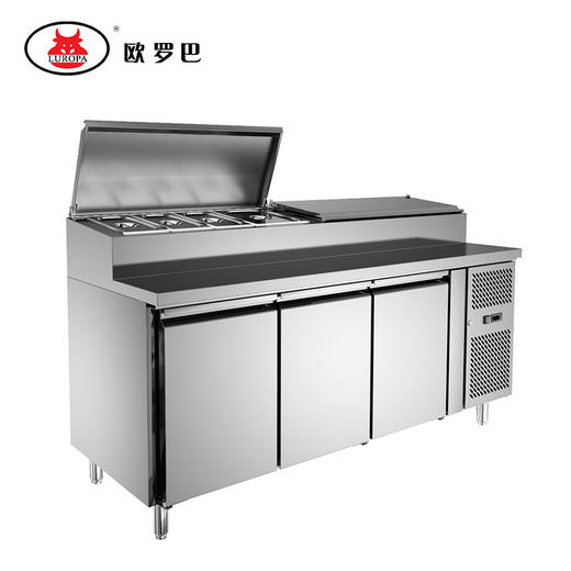 LU-GD18欧罗巴风冷披萨304钢工作台操作台藏柜1.8 2米进口比萨柜沙拉台LU-GD18 商品图4