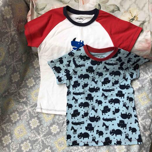 110-120浪莎儿童纯棉短袖恐龙T恤衫 0703 商品图2
