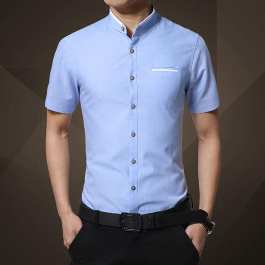 【衬衫】夏季新款韩版潮流青年男式短袖衬衫英伦修身商务半袖休闲衬衣 商品图2