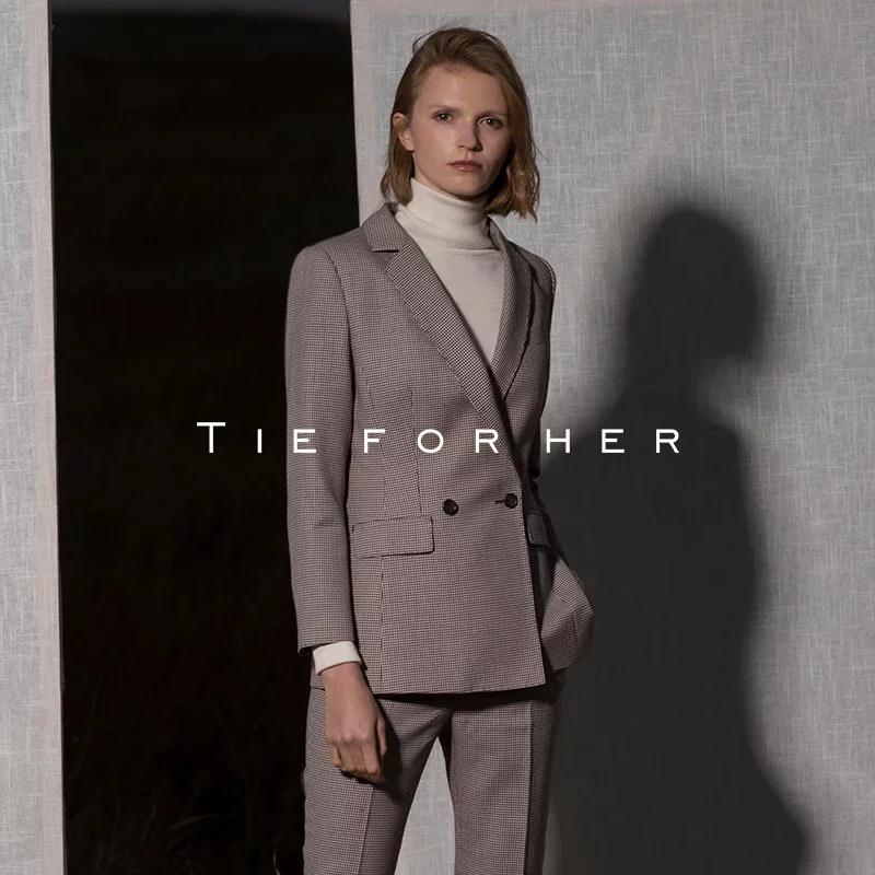 18LUX4 （红褐色）Mahogany千鸟格西装两件套