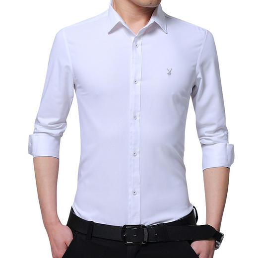 【衬衫】男装新款男士长袖纯色商务衬衫纯棉衬衣工装 商品图4